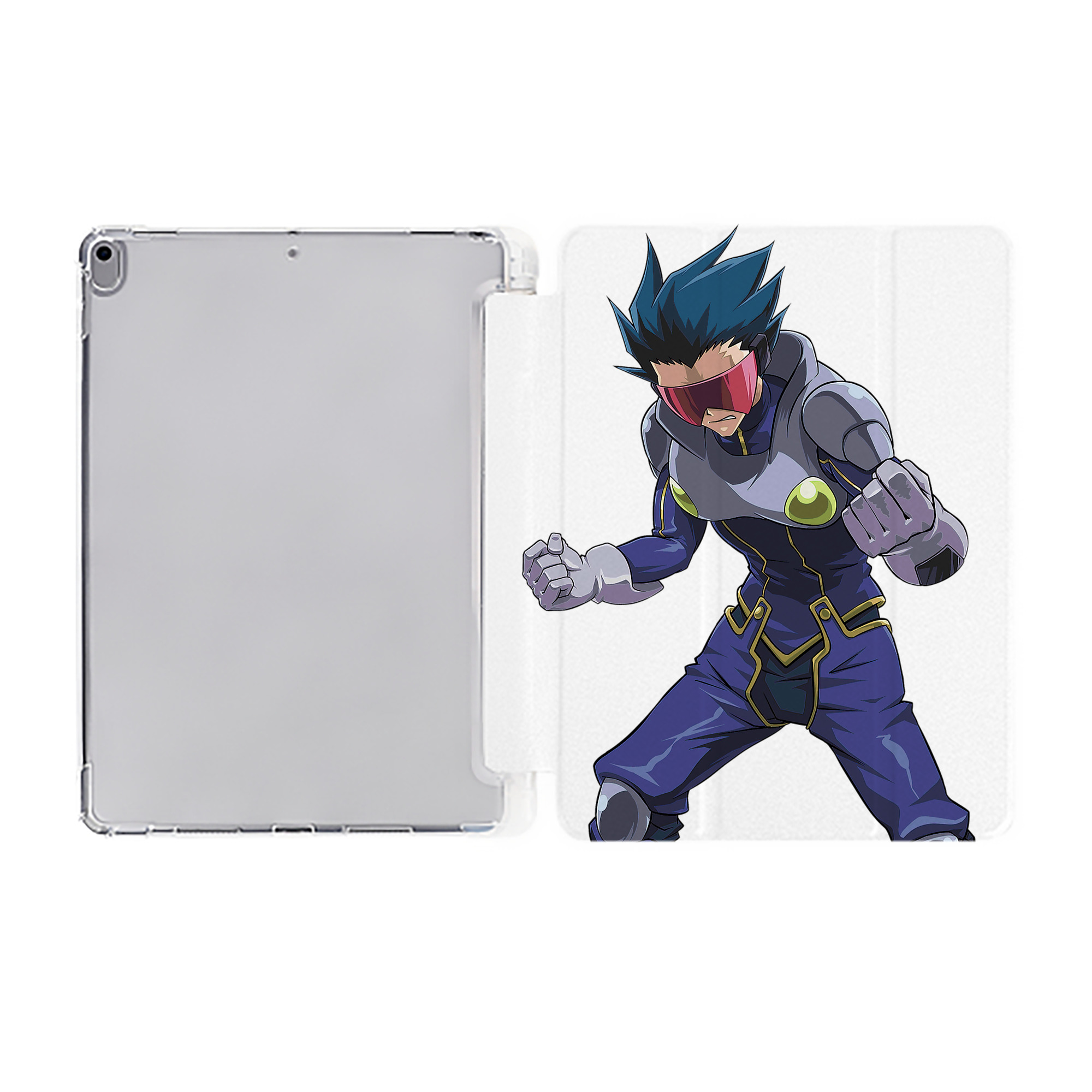 （画像用） 遊☆戯☆王 Yu-Gi-Oh! IPad ケース ペン収納付き 三つ折りスタンド PUレザー×シリコン 対応機種9.5/10.5/10.9インチ